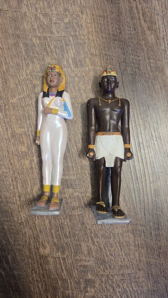 Ancient Egyptian Pharoahs Figurine Set with Hieroglyphics