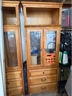 Wooden display cabinets/ sold together