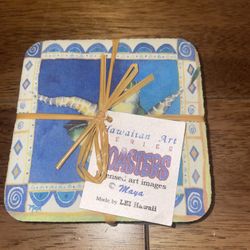 Hawaiian-themed artwork by Maya, produced by LEI Hawaii Table Coasters