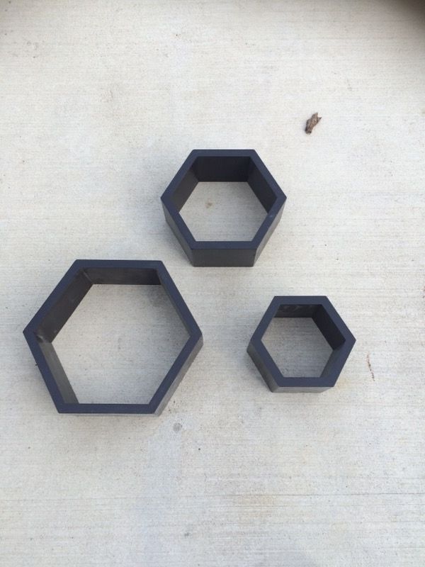 3 set of wood wall candle holders