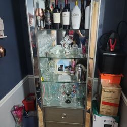 Cabinet With Glass Shelfs Bottom Door