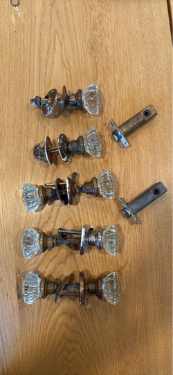 Vintage Fluted Glass Doorknob Lot - Antique Hardware