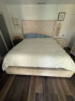 upholstery King size bed frame