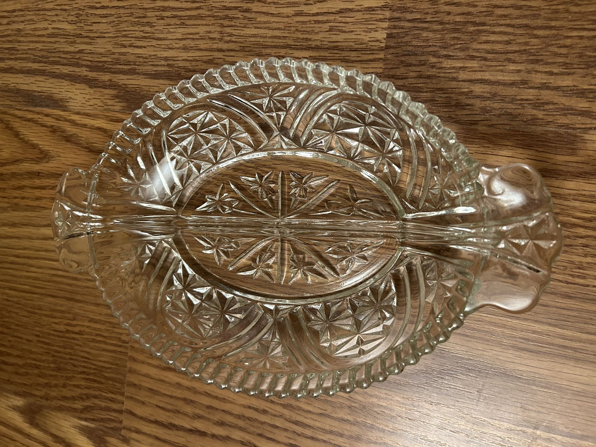 Vintage Divided Pressed Glass Relish Dish