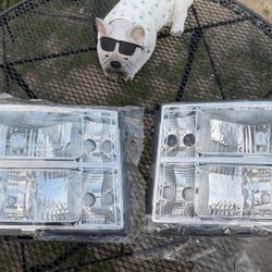 07-14 GMC Sierra Chrome Clear Headlights 