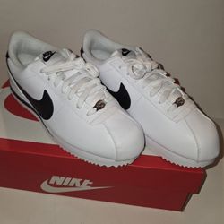 Nike Cortez Basic Leather Shoes Size 8 Men White/Black