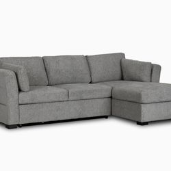 Amber Dark Gray Fabric Right Chaise Storage Sleeper