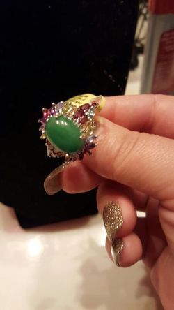 Luxury green Jade ring