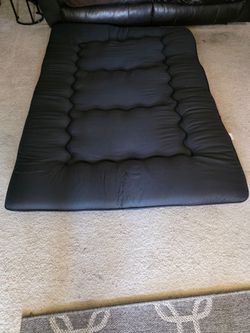 USED Japanese Floor Mattress Futon Mattress, 4" Thicken Tatami Mat Sleeping Pad Foldable Roll Up Mat Boys Girls Dormitory Pad Kids Floor Lounger, Blac