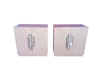 NY: Pair of Mid-Century Modern Cabinets by Uttermost