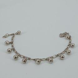 Silver Bell Bracelet/Anklet .925 Silver - 7 Inch  8g (#23195)
