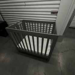 Babyletto Origami Mini Folding Crib - Grey