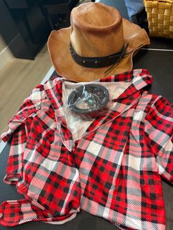 Cowboy Costume Set with Hat, Shirt, and Belt