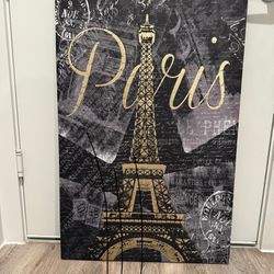 Chic Paris Eiffel Tower Canvas – Gold & Black Wall Art