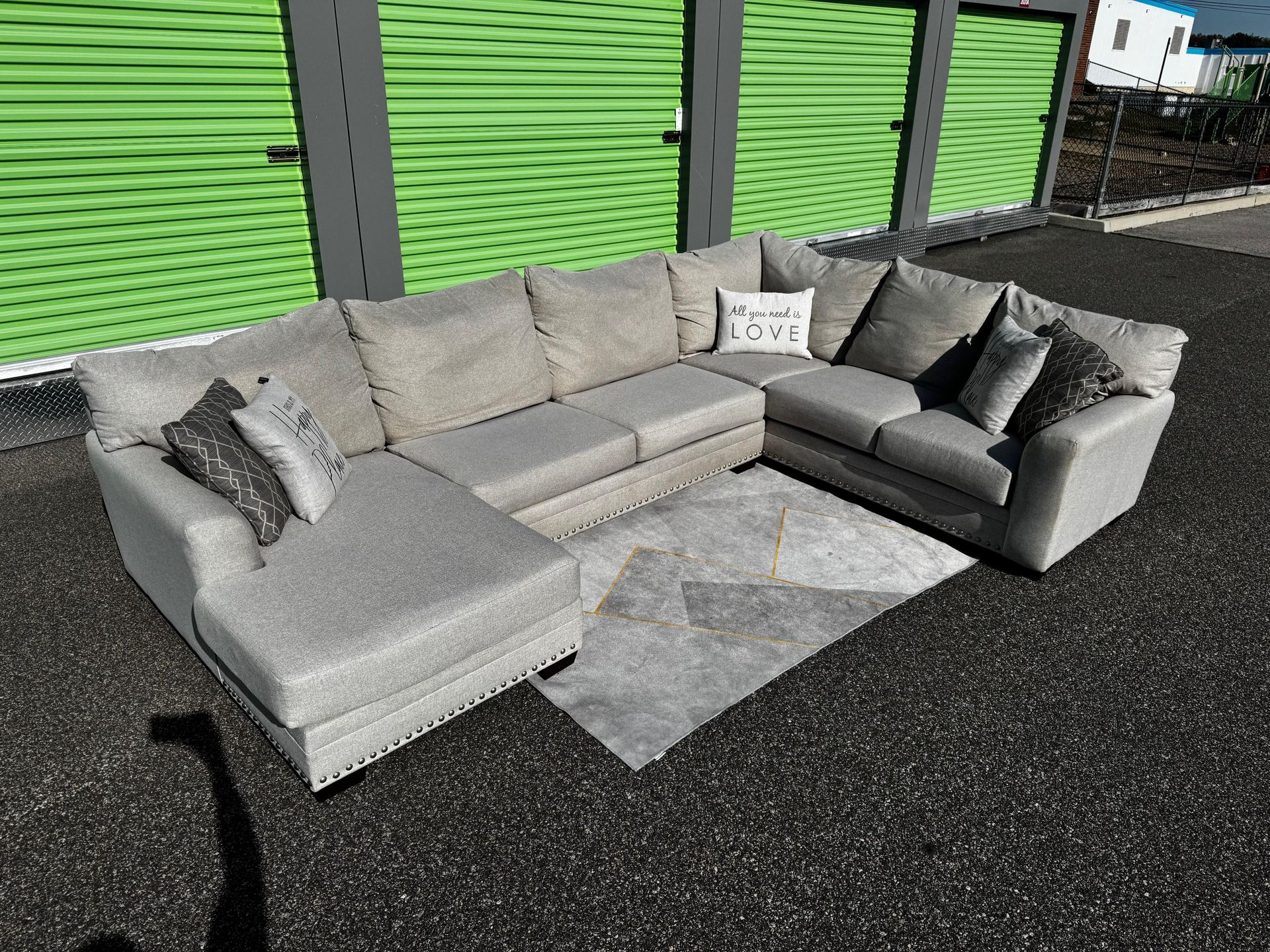 FREE DELIVERY AND INSTALLATION - Kristoff 3pc. Sectional Gray Color (Look our profile for more)