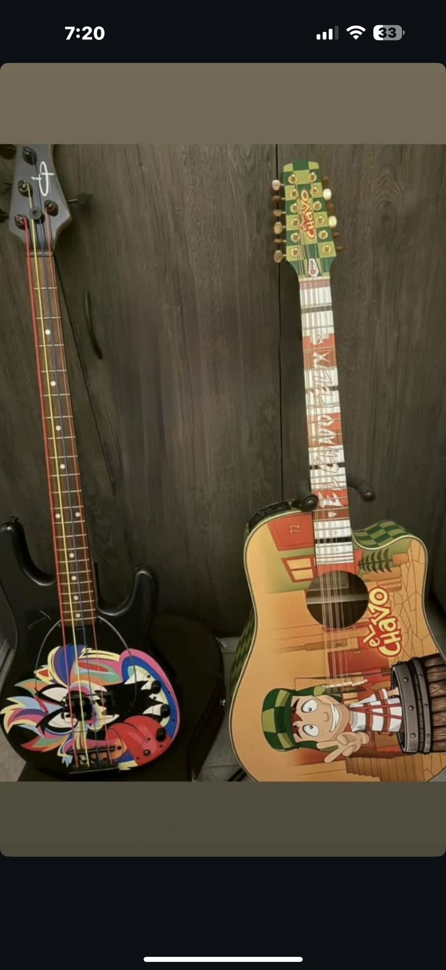 Takamine and Bass Guitar