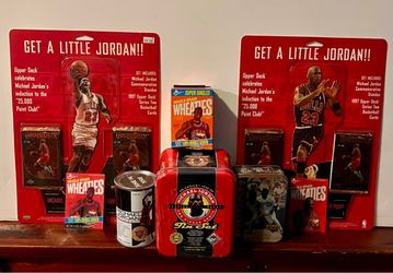 Michael Jordan Lot / 1996-97 Upper Deck Black & White Version + 3 Tins / Wheaties Box & 2 Magnets All Sealed Brand New Mint