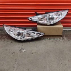 For 2011-2014 Hyundai Sonata Chrome Housing Clear Corner Headlights RH&LH
