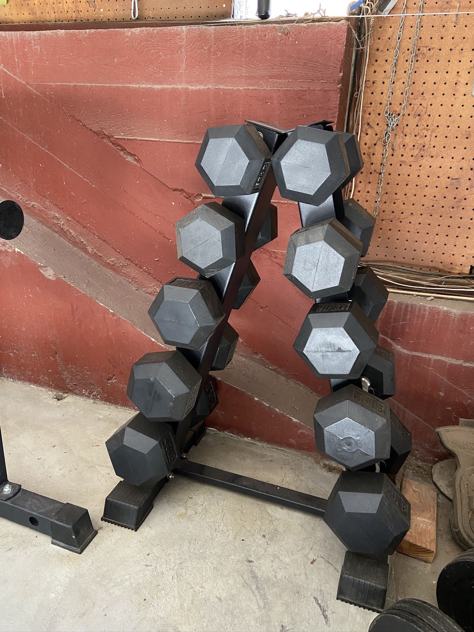 Rubber Hex Dumbbell Set - 20-25-30-35-40lb pairs