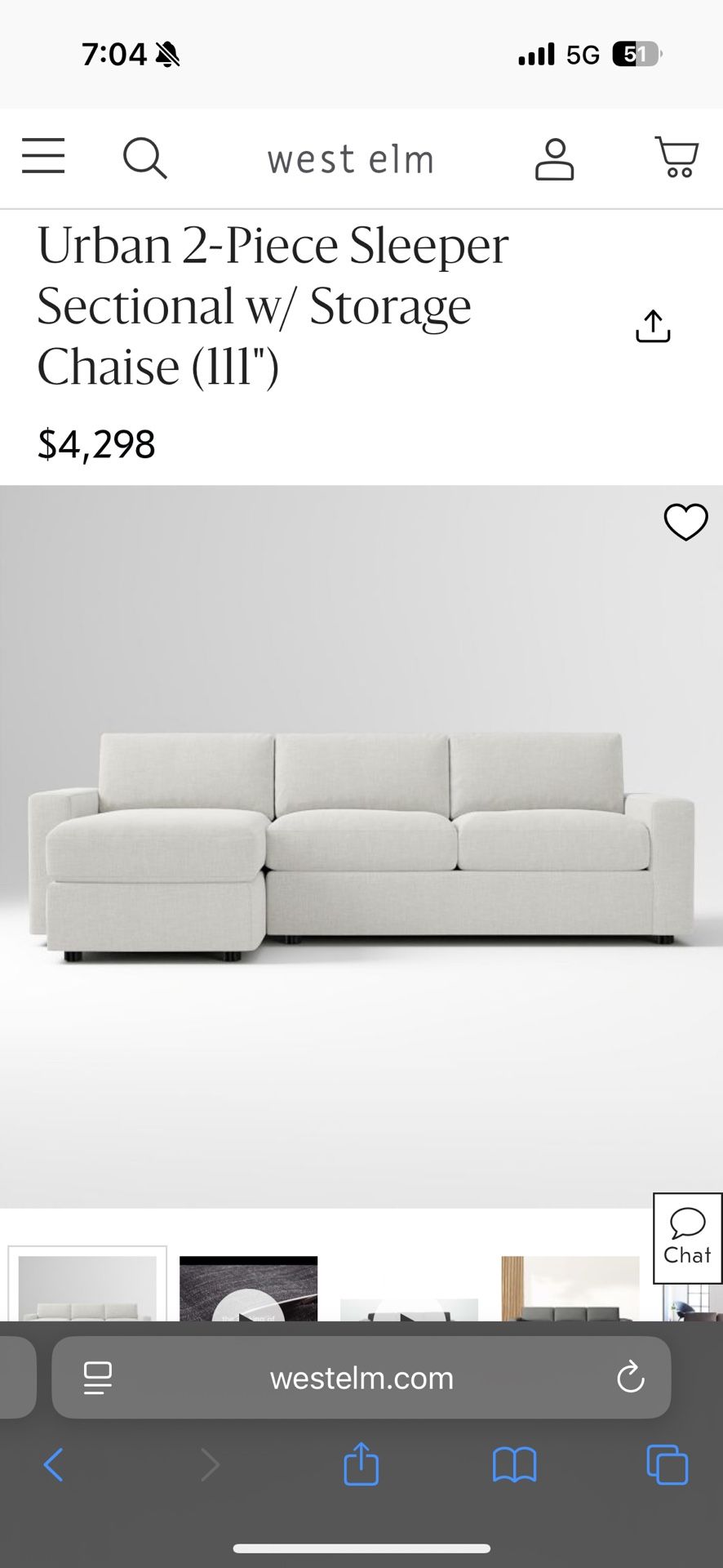 West elm Sectional Sleeper Sofa