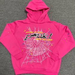 spider hoodie/pink