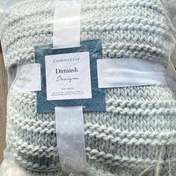 BRAND NEW Beautiful CHARTER CLUB DAMASK DESIGNS Chunky Throw Blanket