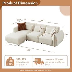 BRAND NEW! L Shape Black Sectional Sofa Couch