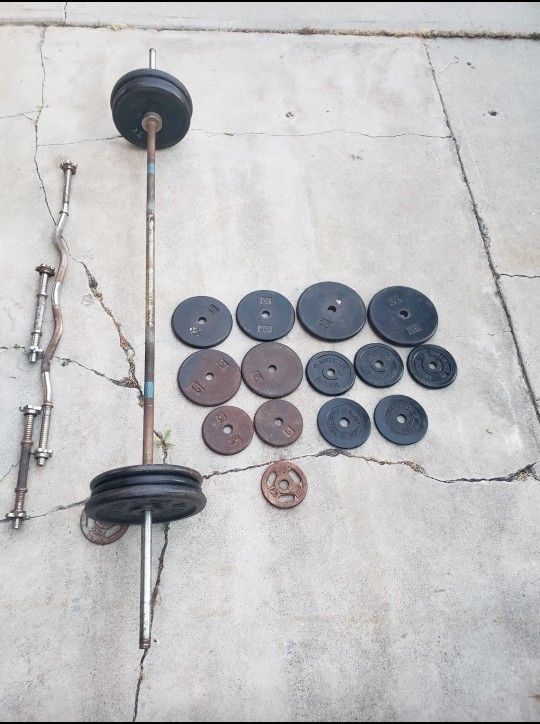 Weights,  Barbell, Curl Bar And Dumbel Handle