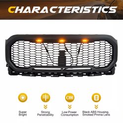 Front Grille Compatible with 2021-23 Ford F150, Replacement Mesh Grill with DRL