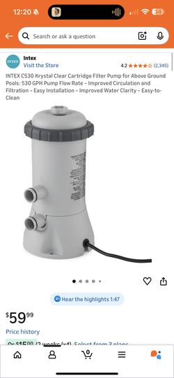 Intex Above Ground Pool Pump