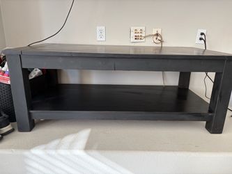 Black Coffee Table with Lower Storage Shelf