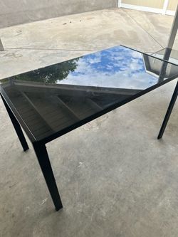 Black Glass Top Dining Table