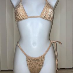 La Costanera Beige Lace Bikini 