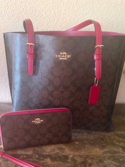 Coach Signature Tote Bag and Wallet Set