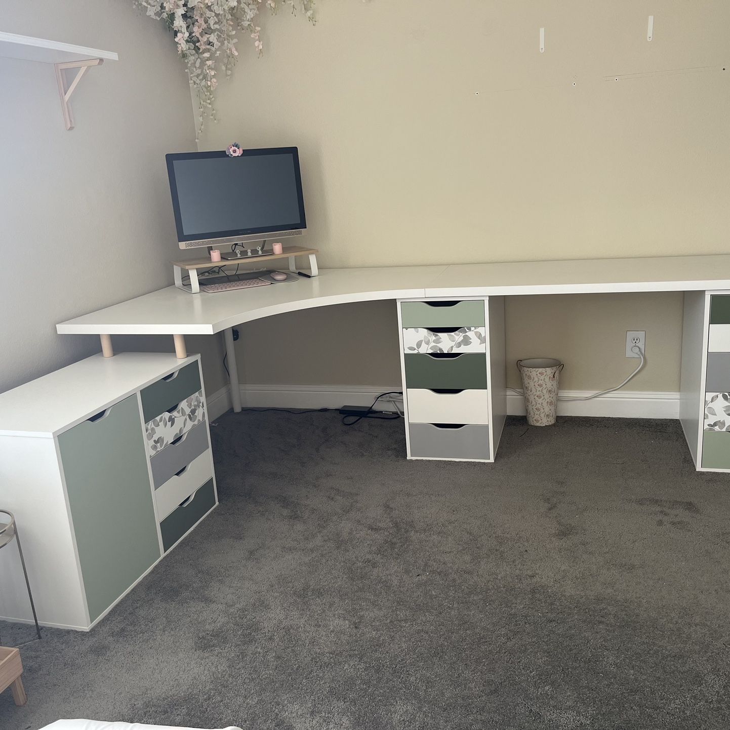 custom Ikea desk w/ Alex drawers