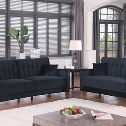 $599 2 Piece Sofa Bed & Loveseat Bed Set Brand New In Box Delivered Today