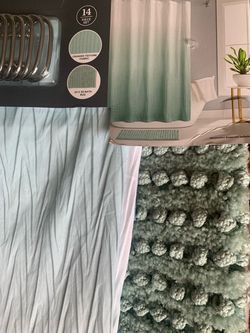 14-Piece Shower Curtain Set with Bath Rug