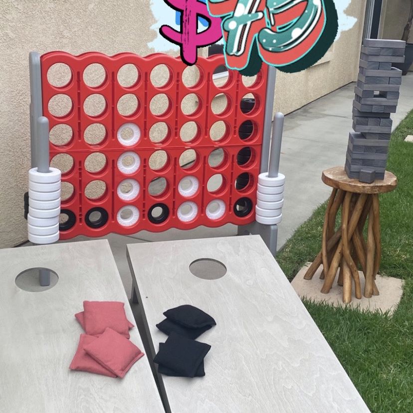 Giant Games Entertainment For Your Event  Jenga Corn whole Connect 4 Monopoly Guess Who