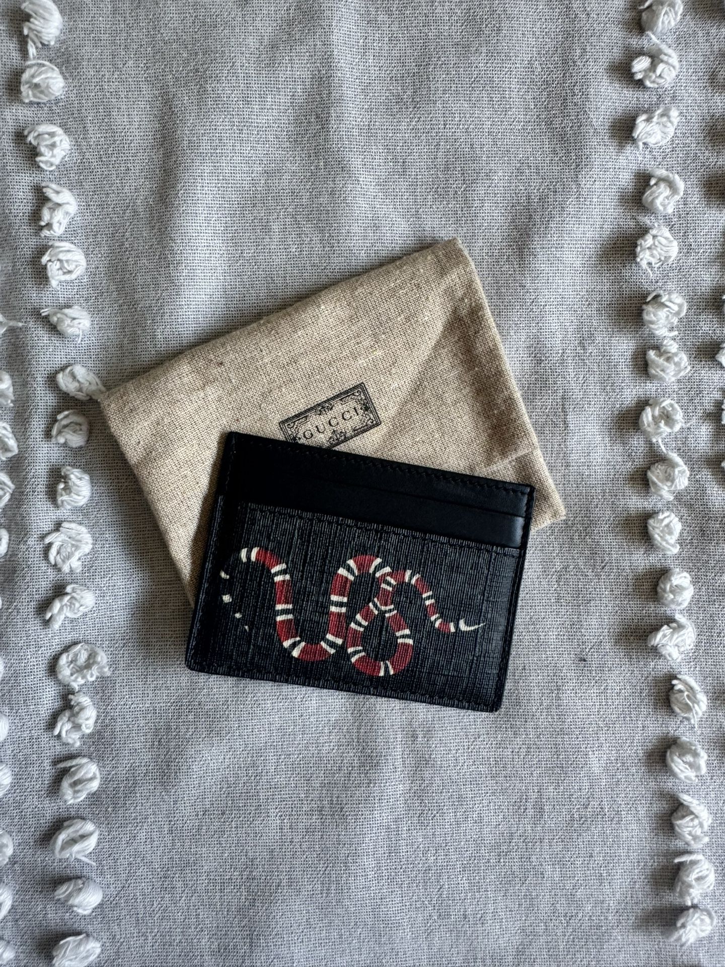 KINGSNAKE PRINT GG SUPREME CARD HOLDER