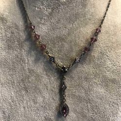 Crystal Drop Necklace And Matching Earrings