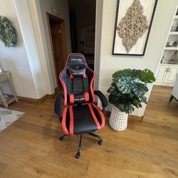 GTRacing Gaming Reclining Chair with Footrest and Arm Covers.