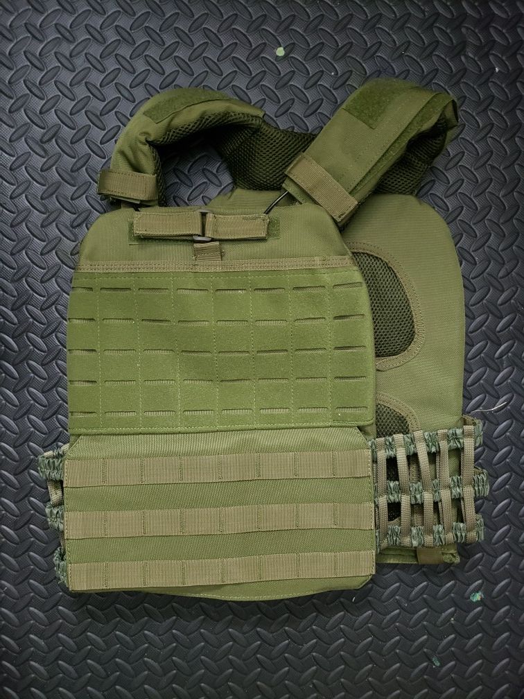New tactical velcro unisex green army military style weight or plate carrier vest