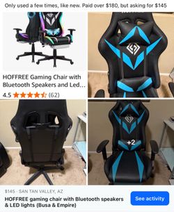 HOFFREE gaming chair, Bluetooth & LED (Busa & Empire)