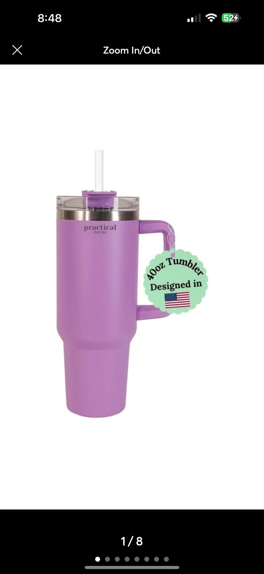 40 oz Tumbler with Handle and Straw Lid