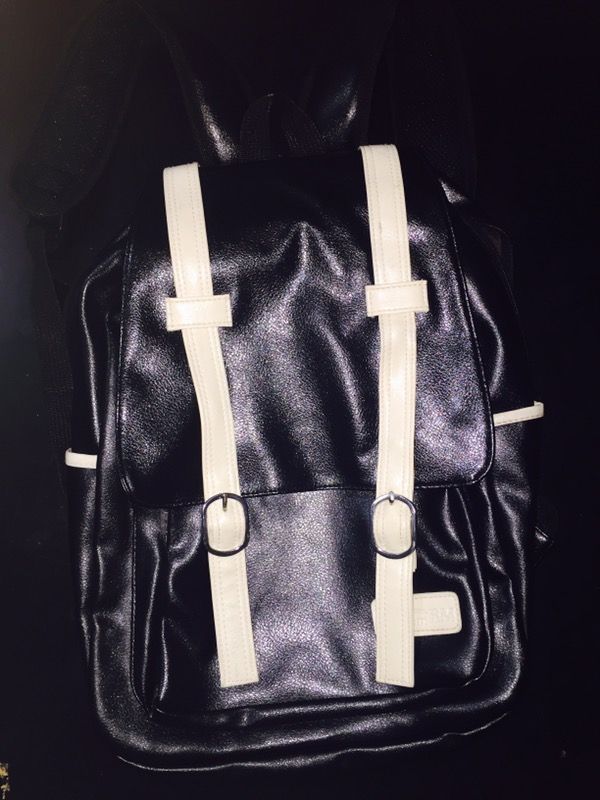 Faux leather backpack