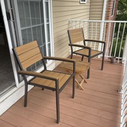 Set Of Two with cushions and a small Melino Coffee table- Like new  
