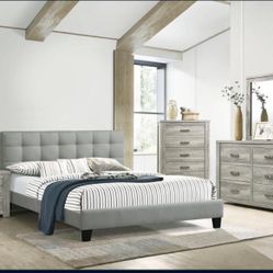 Light Grey 4 pc Queen bedset (Eastern and Cali King available)