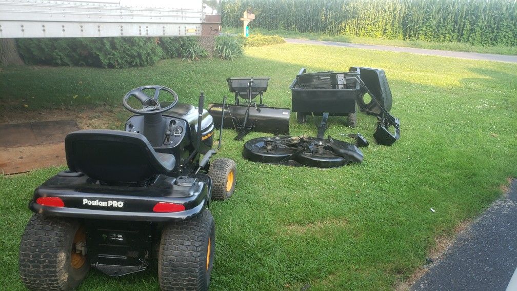 POULAN PRO RIDING MOWER w Attachments for Sale in Quarryville, PA - OfferUp