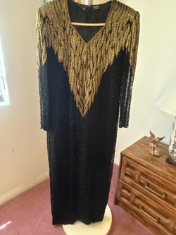 Formal Black & Gold XL Dress Gown (Worn Once)