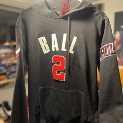 Men's Chicago Bulls Lonzo Ball Pro Standard Black Team Player Pullover Hoodie